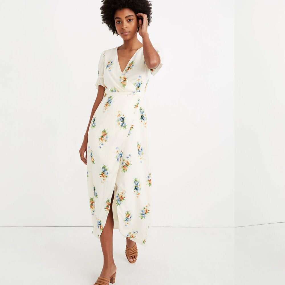 Madewell Cream Floral Maxi Dress